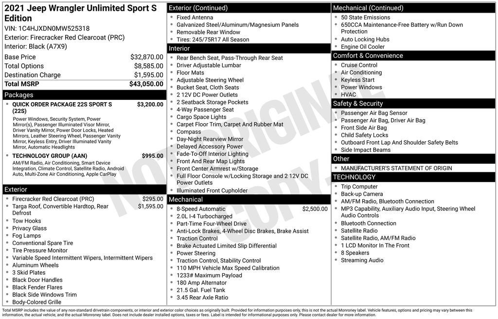 2021 Jeep Wrangler Unlimited Sport S 4x4