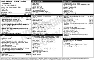 2020 Chevrolet Corvette Stingray 2LT
