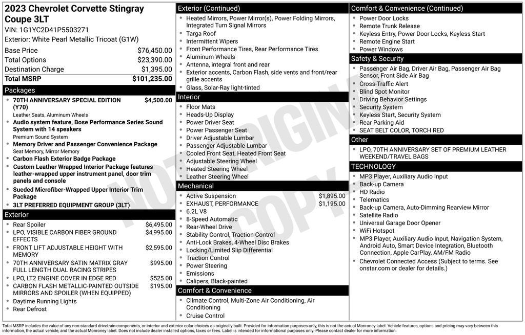 2023 Chevrolet Corvette Stingray 3LT