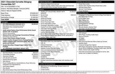 2021 Chevrolet Corvette Stingray 3LT