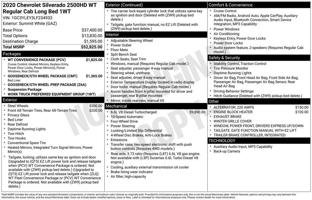 2020 Chevrolet Silverado 2500 HD Work Truck