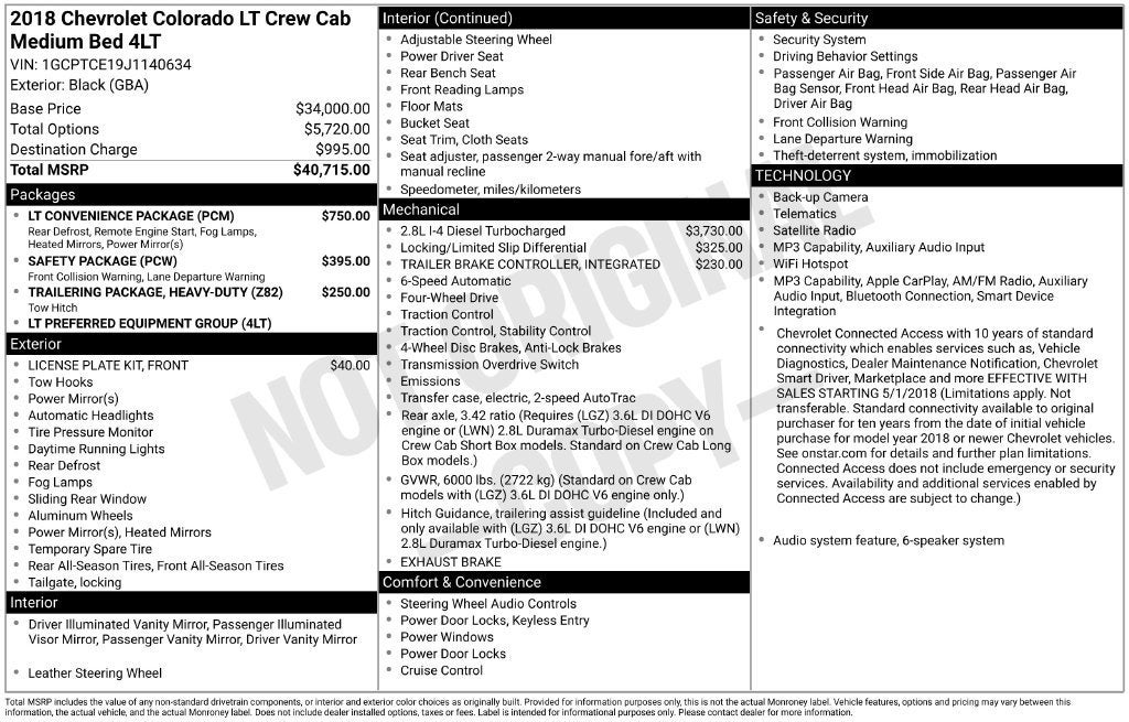 2018 Chevrolet Colorado 4WD LT