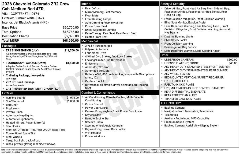 2026 Chevrolet Colorado ZR2