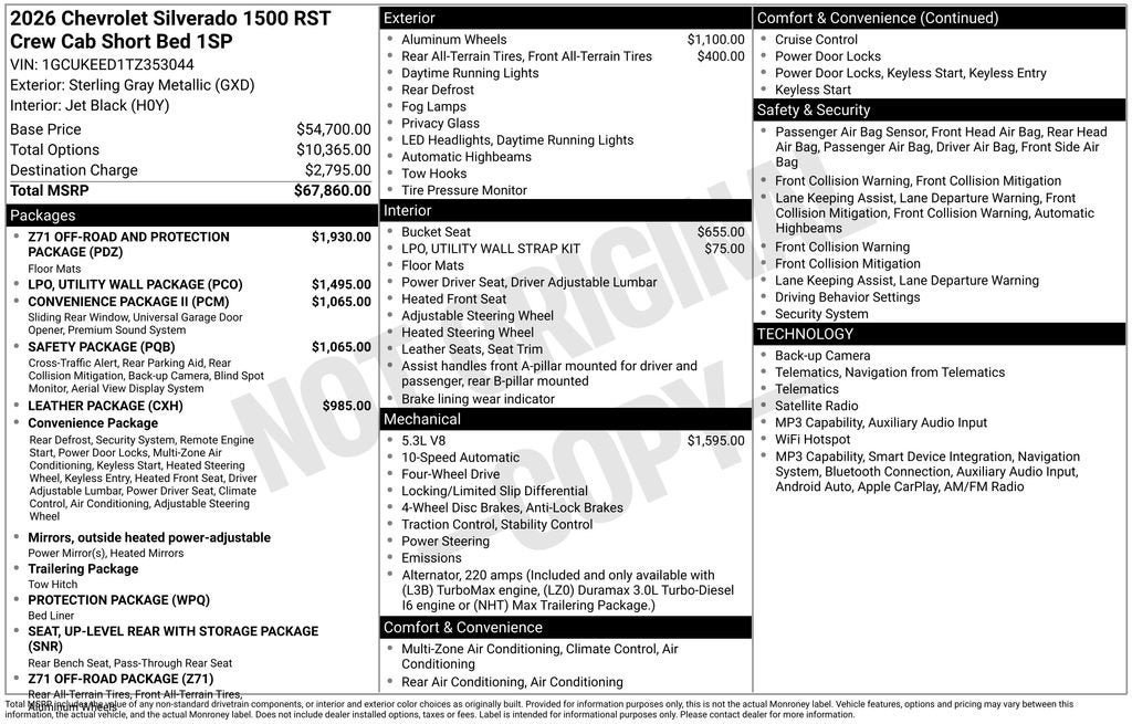 2026 Chevrolet Silverado 1500 RST