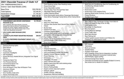 2021 Chevrolet Traverse LT Cloth