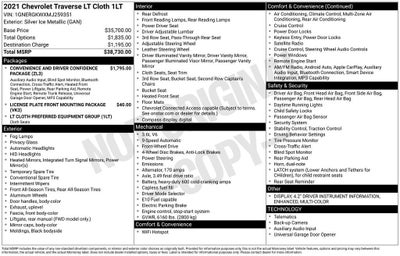 2021 Chevrolet Traverse LT Cloth