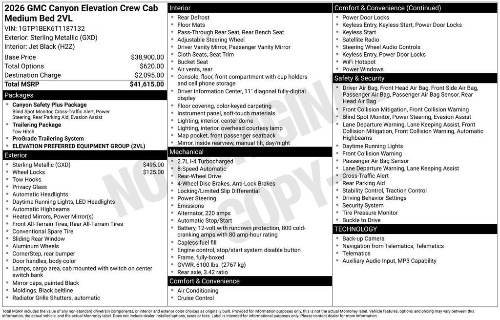 2026 GMC Canyon Elevation