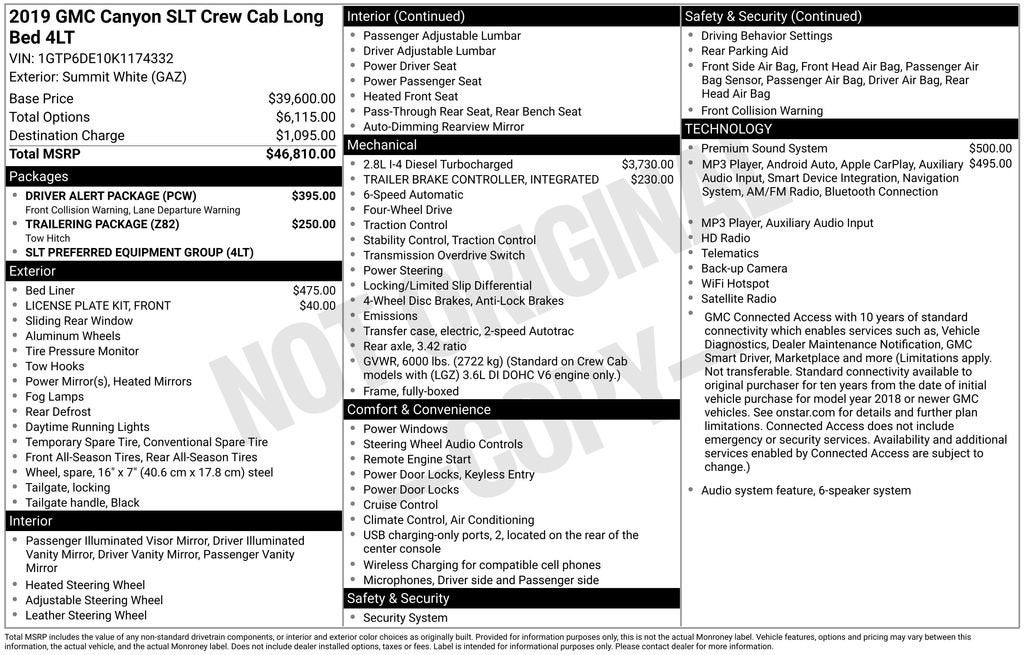 2019 GMC Canyon 4WD SLT