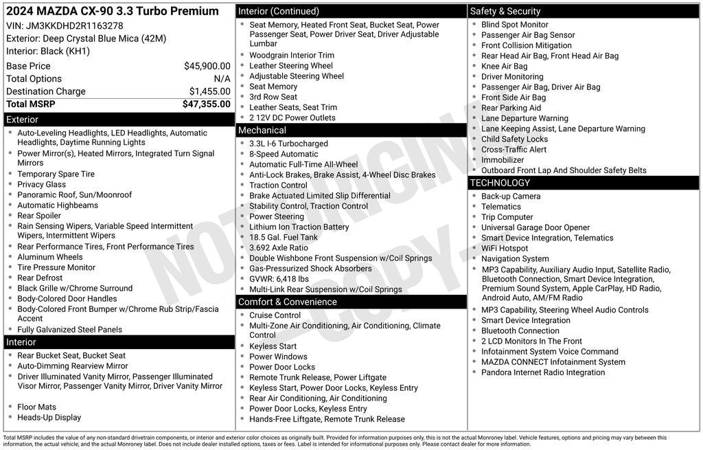 2024 Mazda Mazda CX-90 3.3 Turbo Premium