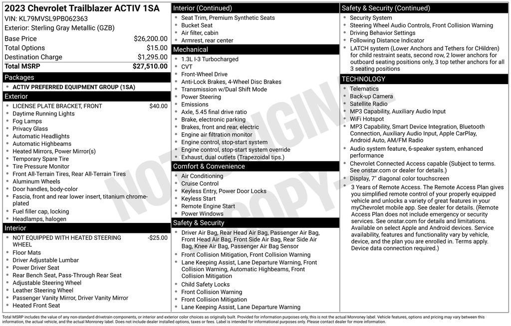 2023 Chevrolet Trailblazer ACTIV