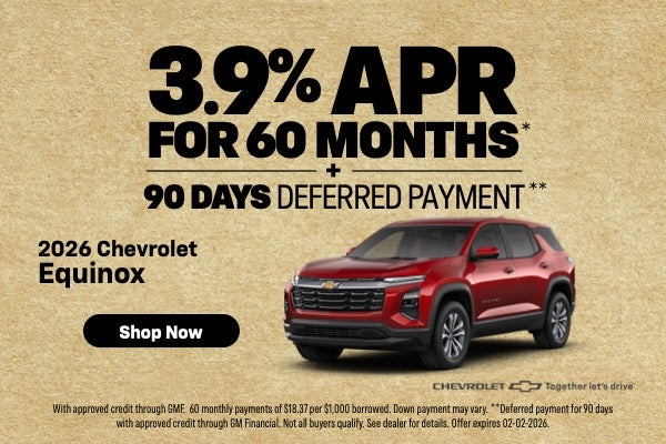 3.9% APR for 60 mos.